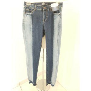 New York & Company Two Tones Denim Skinny Ankle Jeggings Size 6.